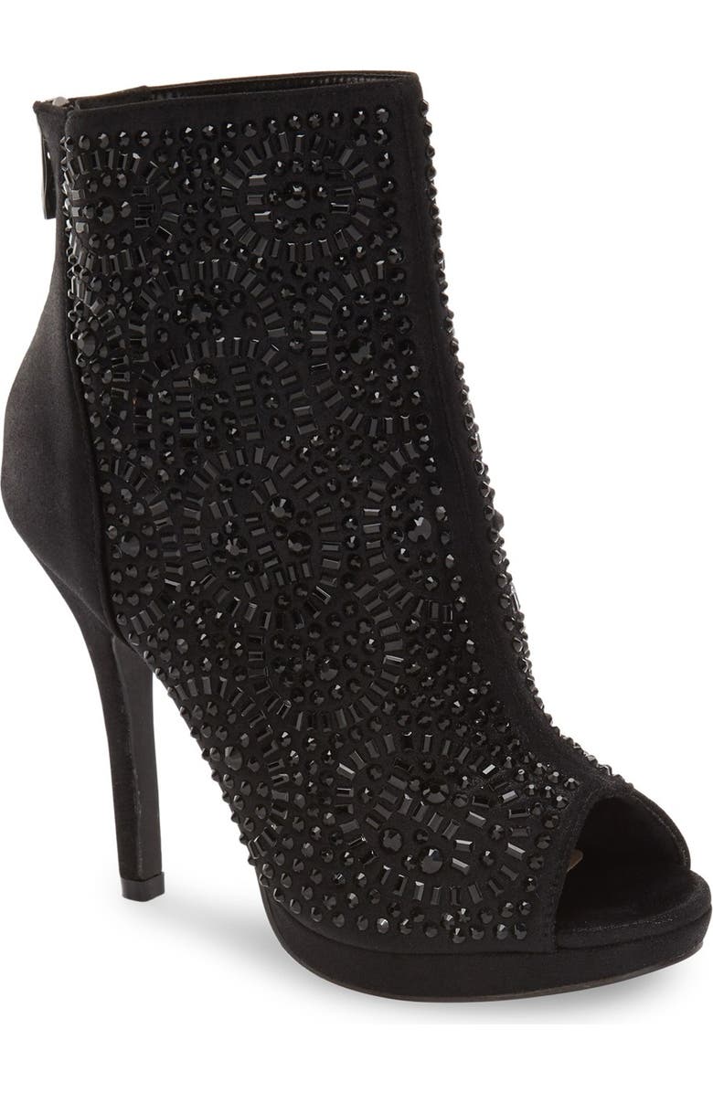 Lauren Lorraine 'Yasmin' Embellished Open Toe Bootie, Main, color,