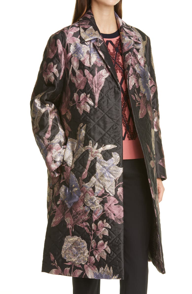 Dries Van Noten Rolta Quilted Three-Quarter Coat, Alternate, color,