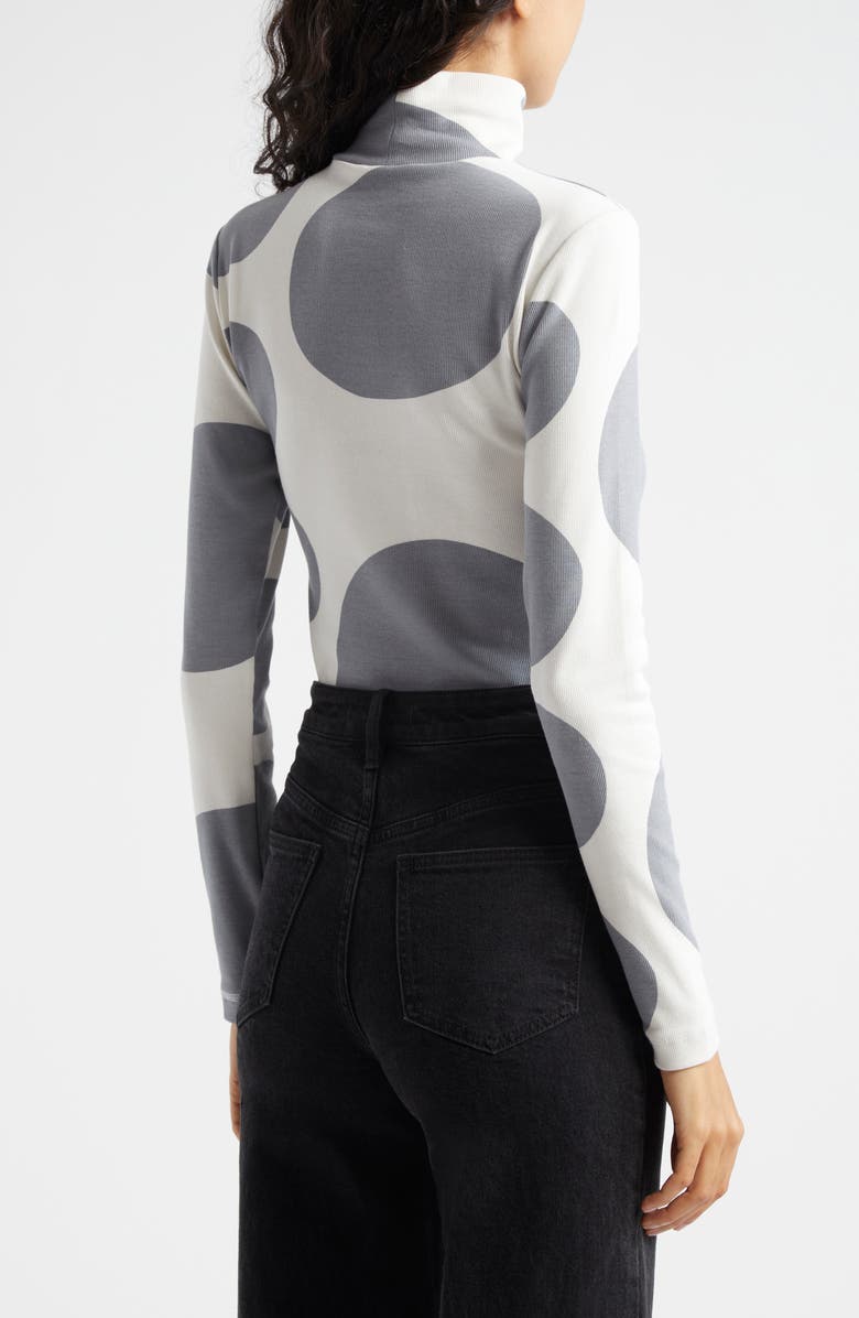 Marimekko Lumia Klaava Cotton Rib Turtleneck, Alternate, color, Off White Grey