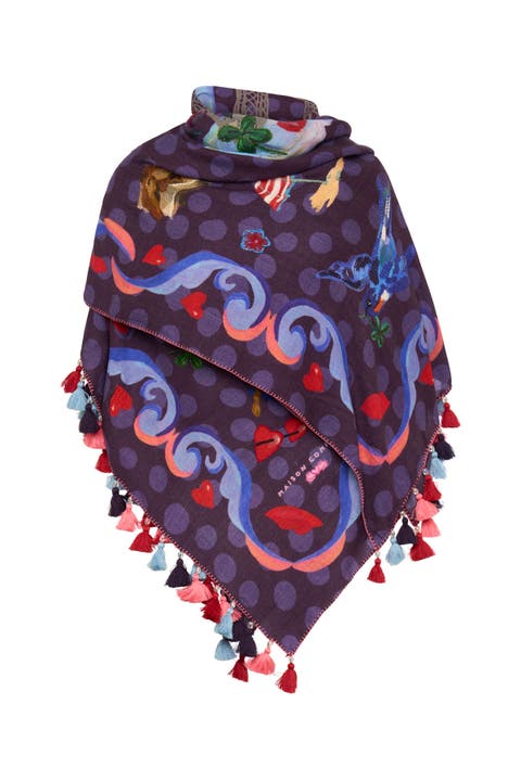 Embroidered Scarf with Maison Common Nathalie Lt motifs