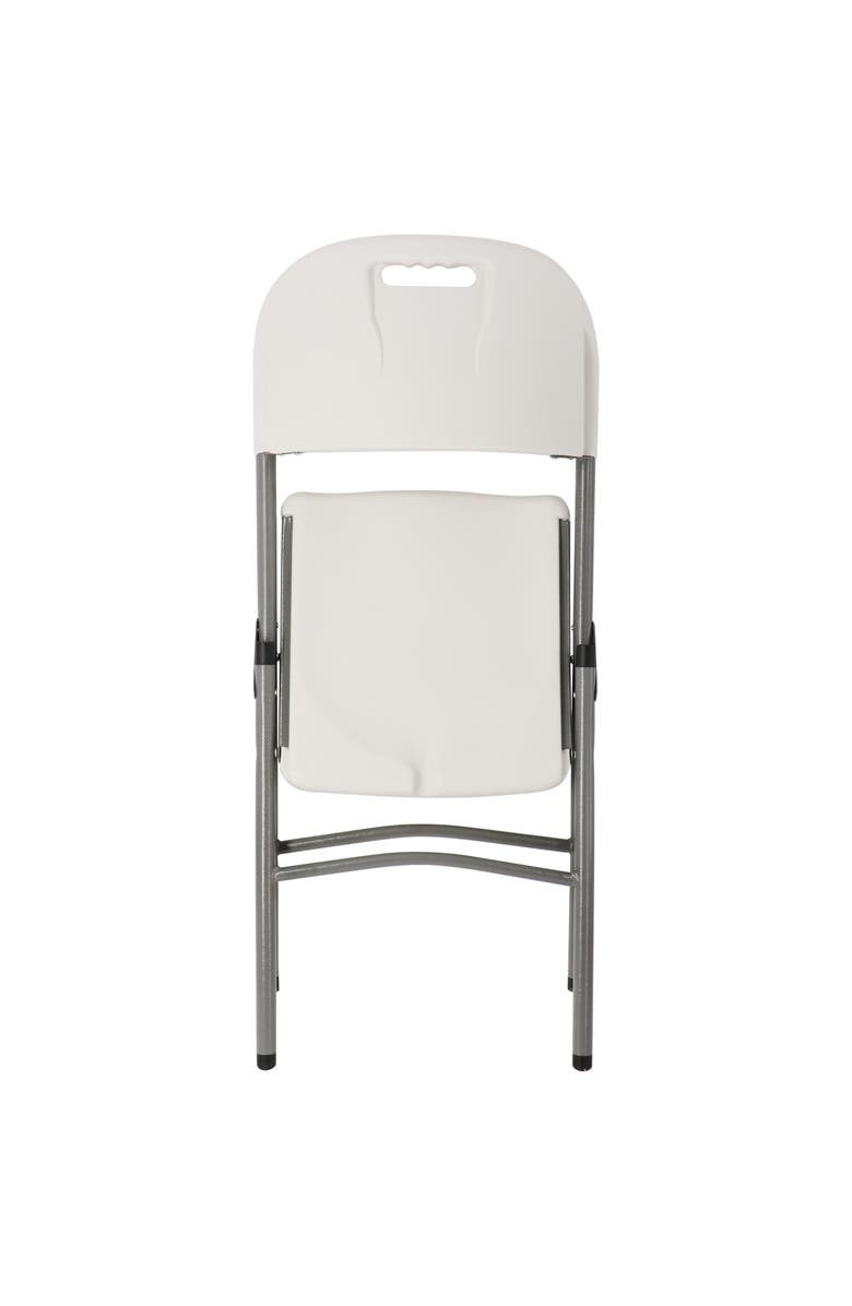 Elama 4 Piece Stackable Folding Chair Set for Indoor and Outdoor, Alternate, color, White