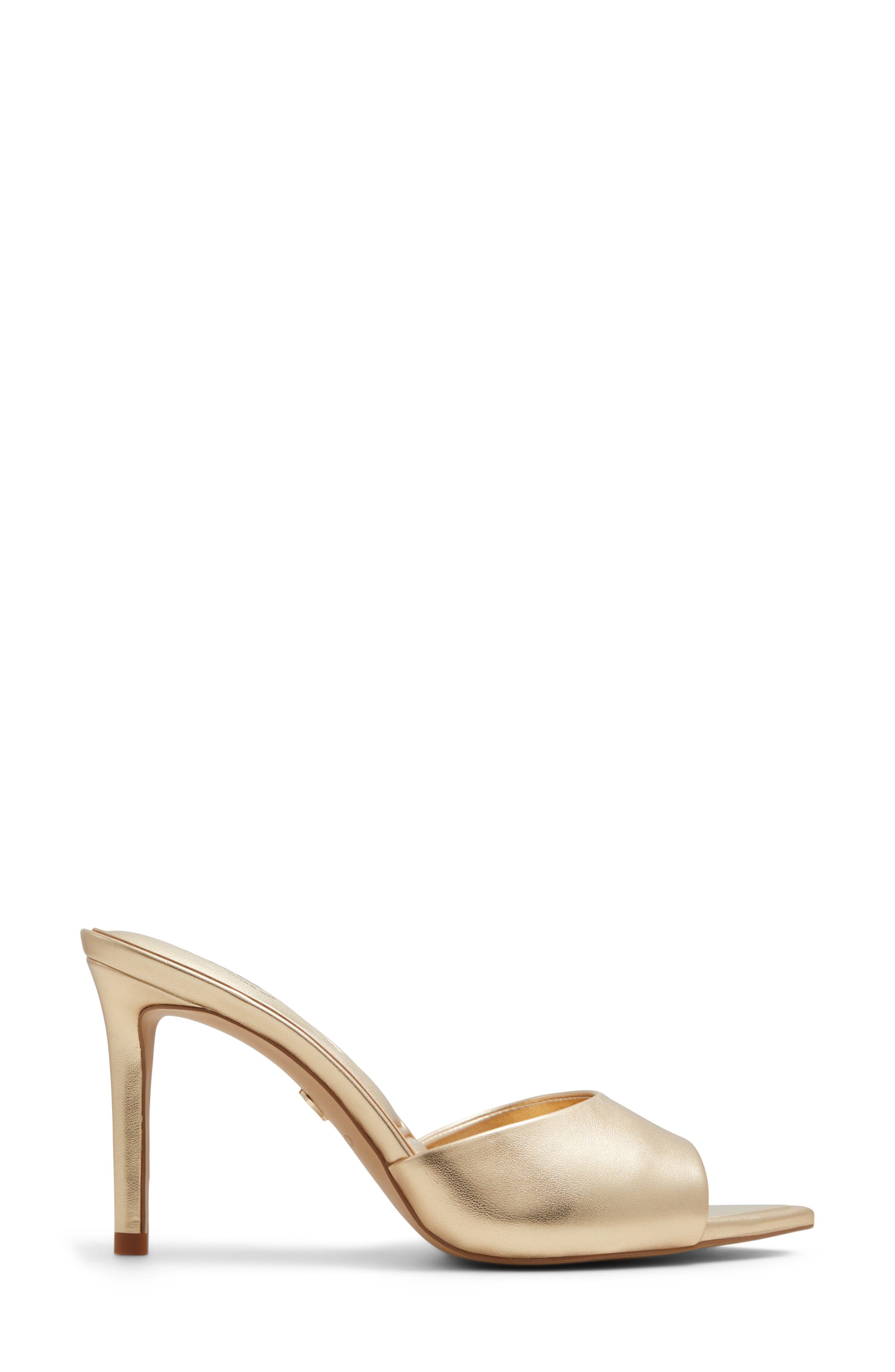 ALDO Marita Pointed Toe Slide Sandal, Alternate, color, Gold