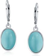 BLING JEWELRY Oval Stone Drop Earrings