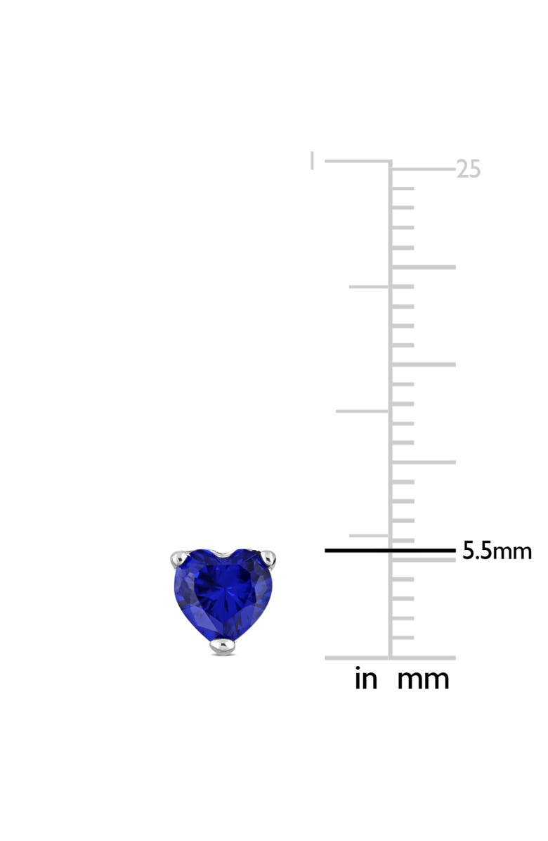 Julianna B. Color Zirconia Heart Stud Earrings, Alternate, color, Blue Cz