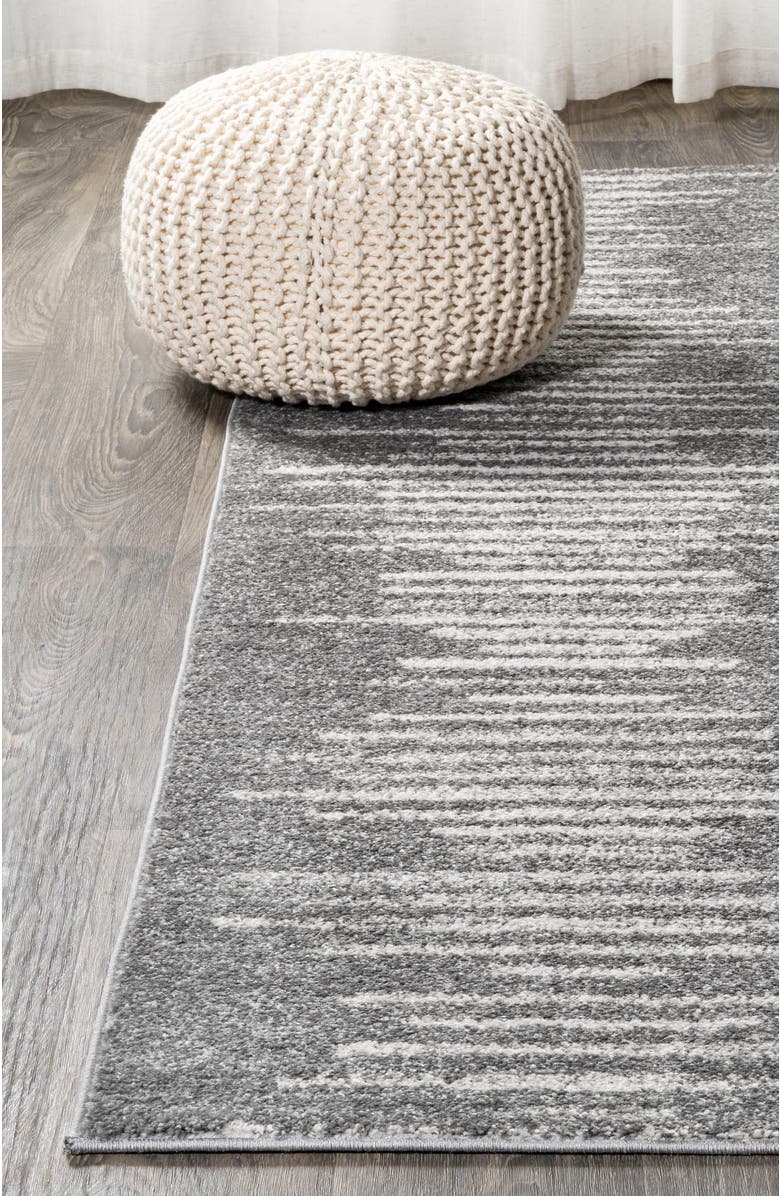 JONATHAN Y Aya Berber Stripe Geometric Area Rug, Alternate, color, Gray/Cream