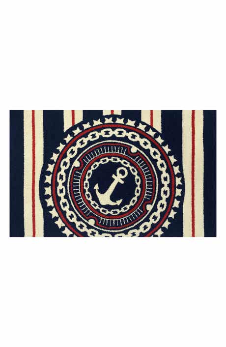 R16 HOME Nautical Anchor Accent Pillow