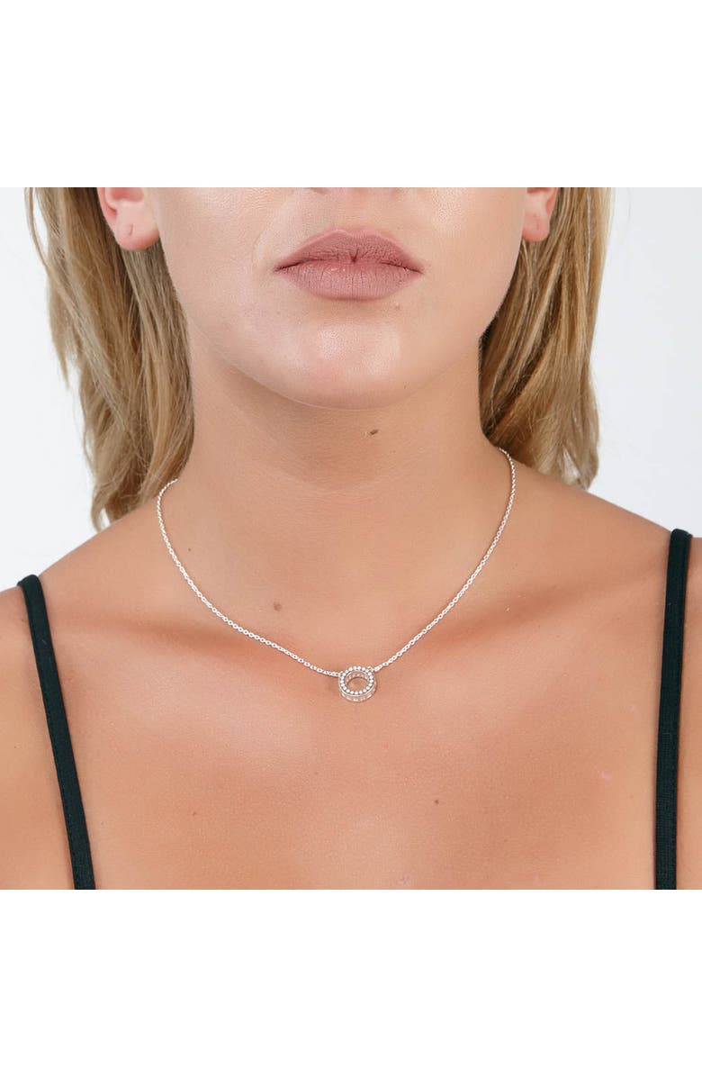 Lucy Quartermaine Art Deco Halo Pendant, Alternate, color, Sterling Silver