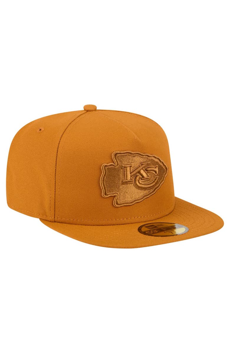 New Era Men's New Era Brown Kansas City Chiefs Color Pack A-Frame 59FIFTY Fitted Hat, Alternate, color, Brown