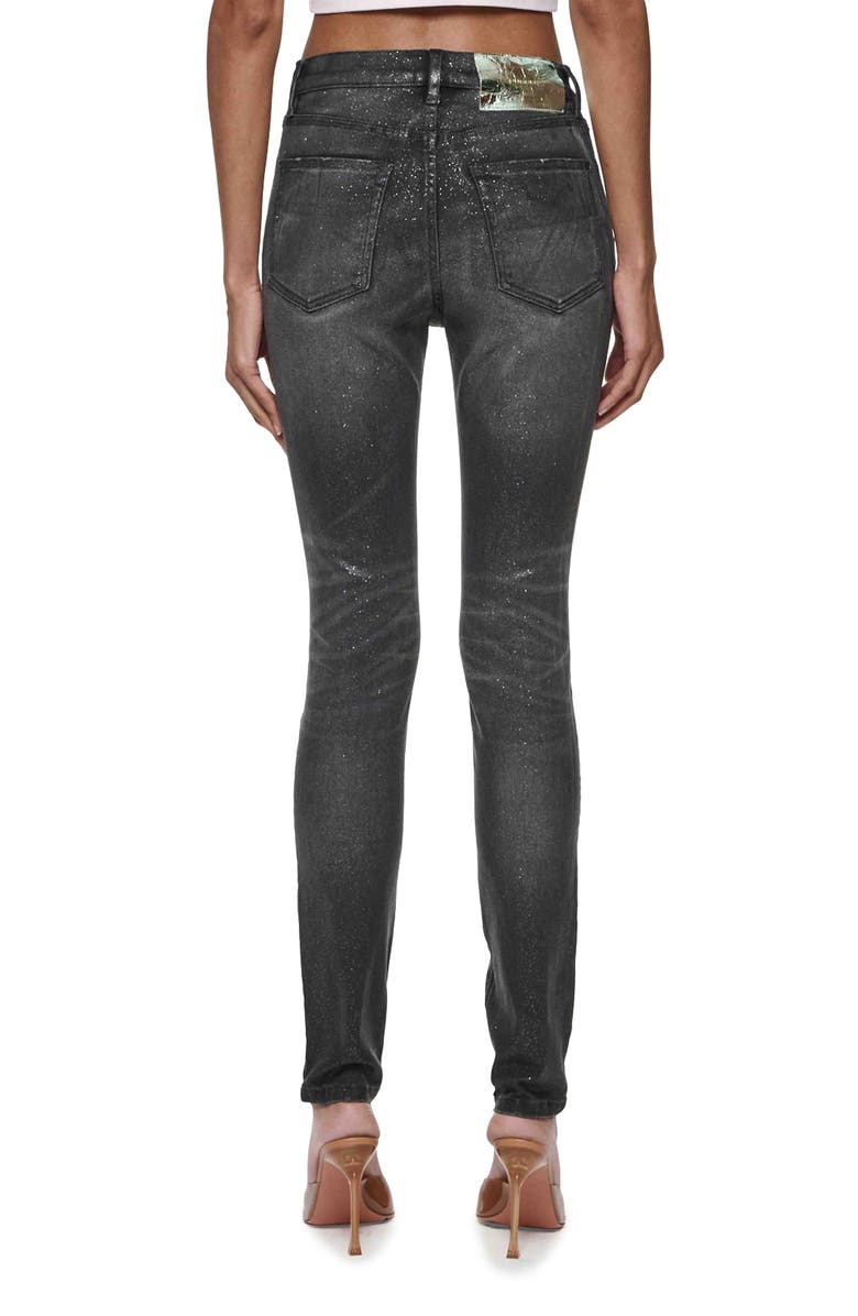 PURPLE BRAND Glitter Skinny Jeans, Alternate, color, 