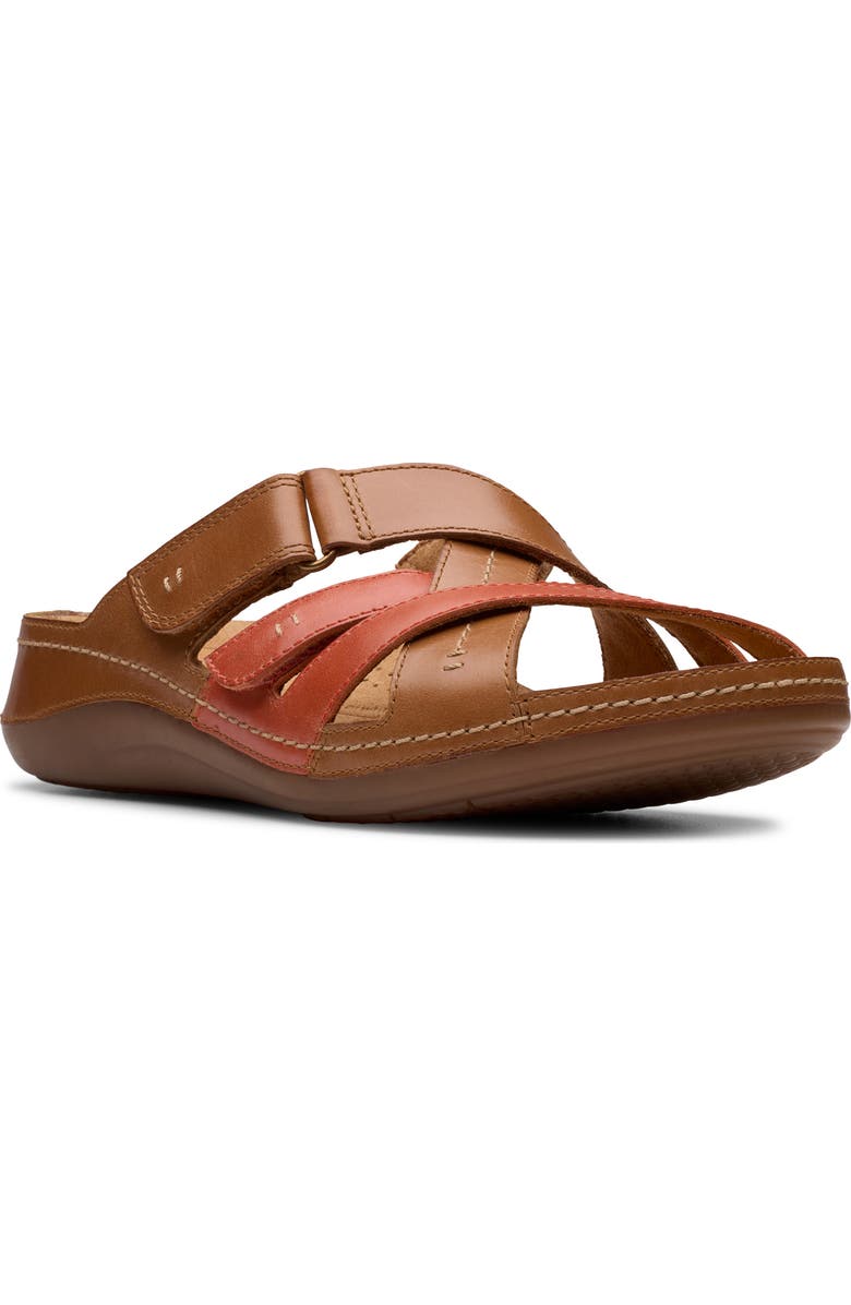 Clarks<sup>®</sup> Cecily Slide Sandal, Main, color, Tan Combi