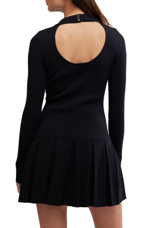 Free People Emmy Long Sleeve Minidress In Black