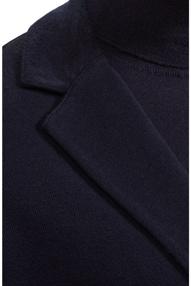 Double Breasted Merino Wool Sweater Blazer, Alternate, color, NAVY