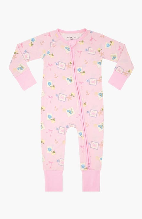 Little Coastal Notes Zipper Romper