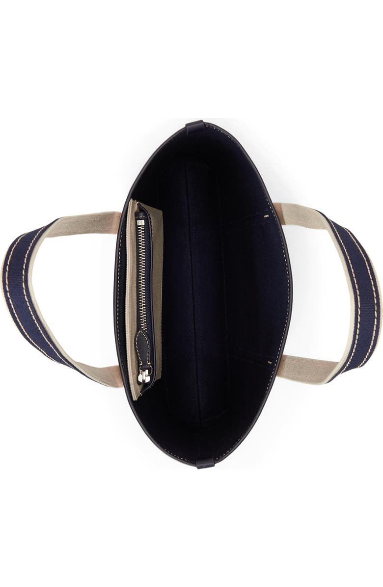 Polo Ralph Lauren Small Polo Bear Canvas Shopper Tote, Alternate, color, Ecru/ Newport Navy