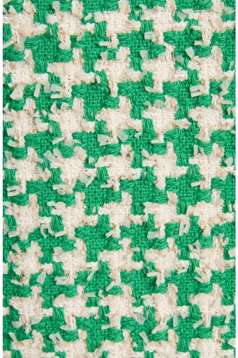 Houndstooth Cotton Blend Tweed Miniskirt, Alternate, color, GREEN