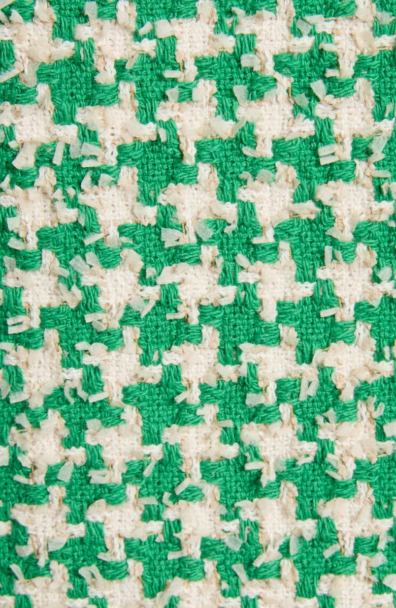 Valentino Houndstooth Cotton Blend Tweed Miniskirt, Alternate, color, Green