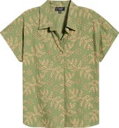 Tahari ASL Cotton Broderie Anglaise Camp Shirt