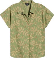Tahari ASL Cotton Broderie Anglaise Camp Shirt