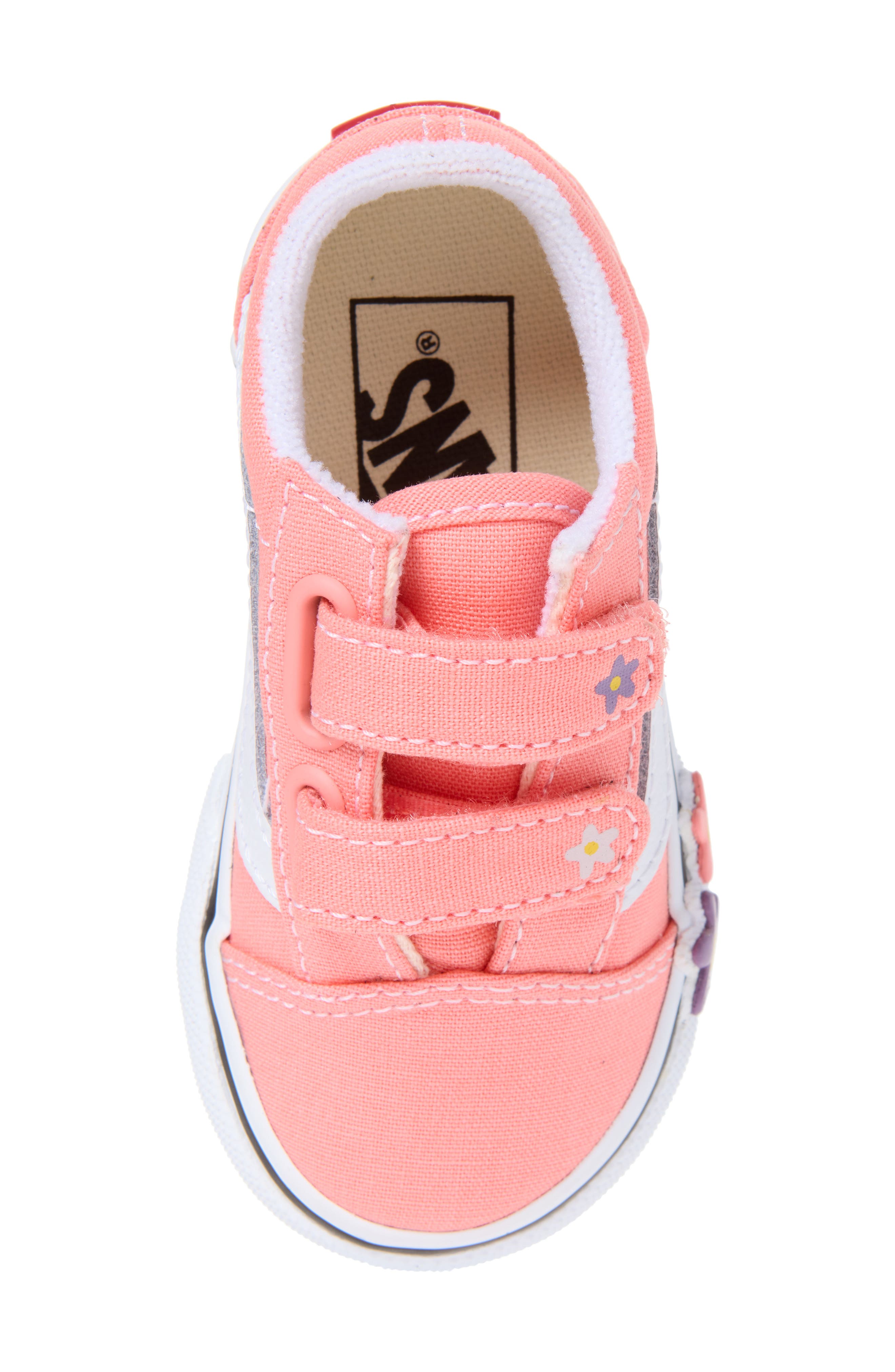 Kids' Old Skool V Flower Sneaker, Alternate, color, SUNSET BLUSH PINK