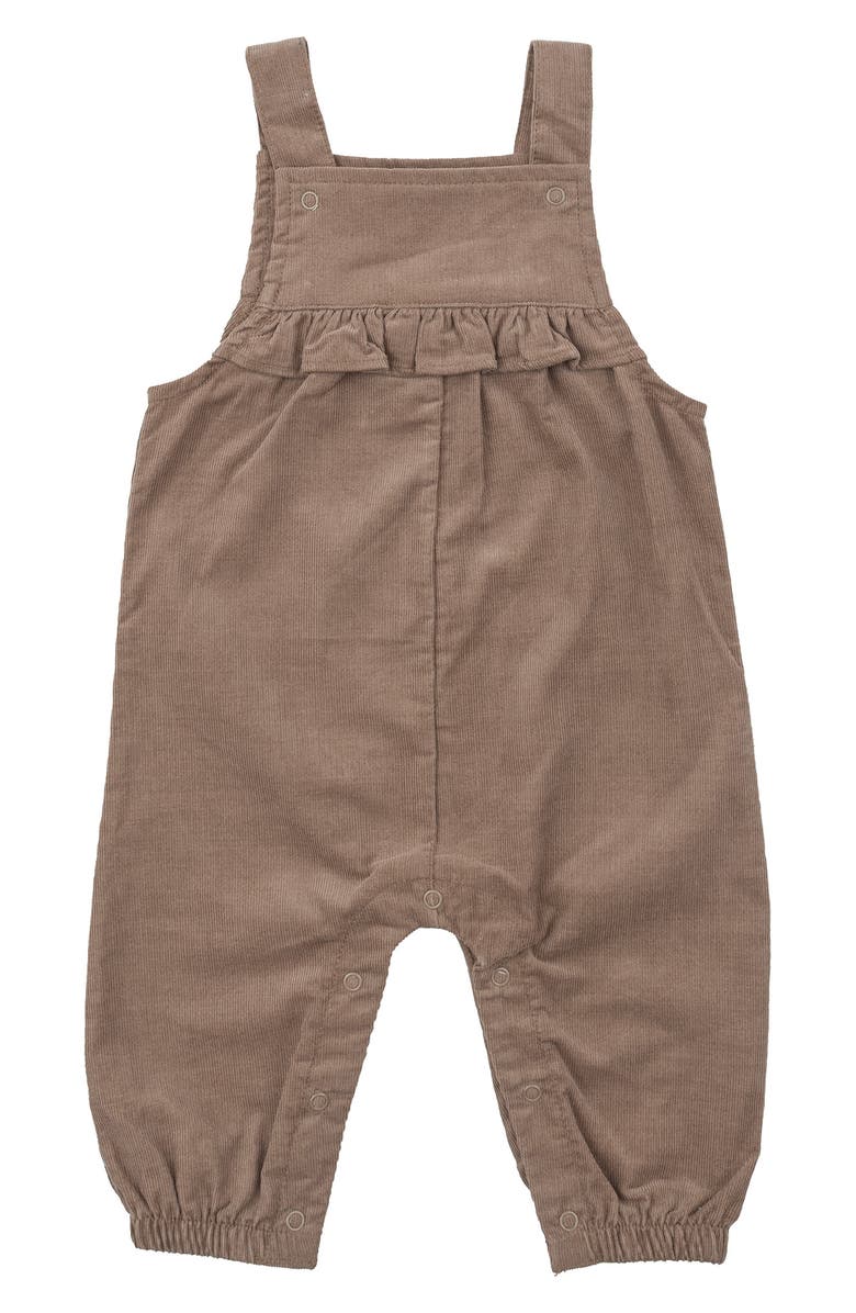 Angel Dear Corduroy Ruffle Romper, Main, color, Brown