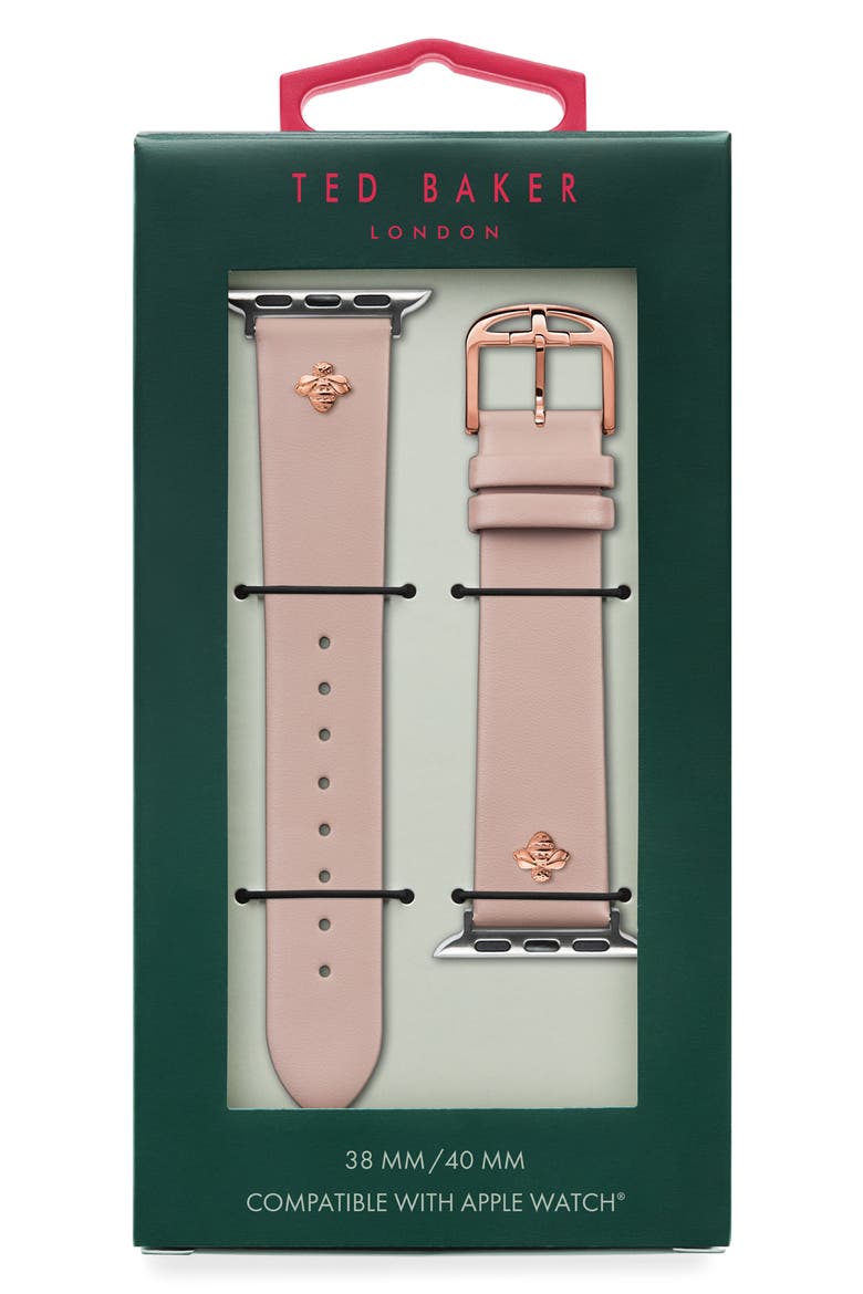 Bumblebee Leather Apple Watch® Watchband, Alternate, color, PINK
