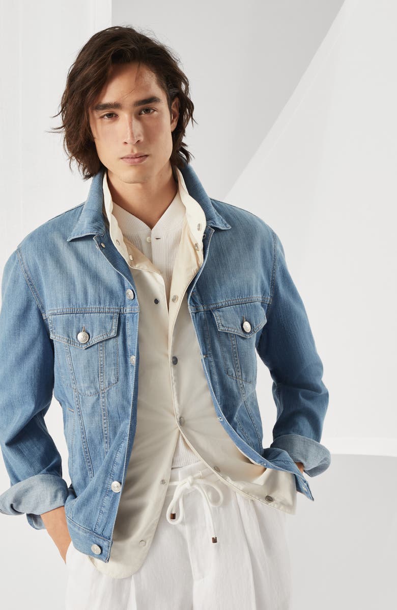 Brunello Cucinelli Denim four-pocket jacket, Alternate, color, 