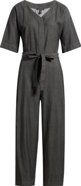 Eileen Fisher Wide Leg Organic Cotton Twill Jumpsuit