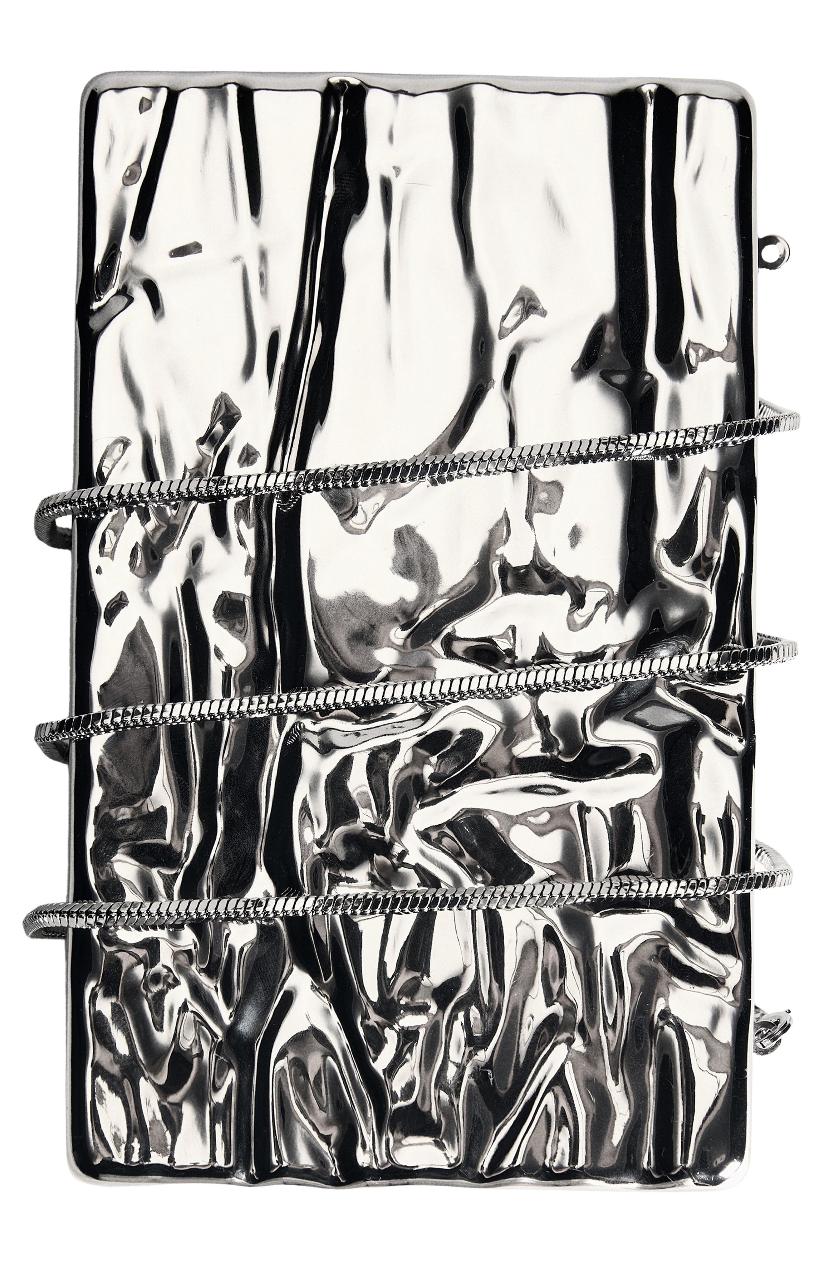 MANGO Textured Metal Clutch, Alternate, color, 