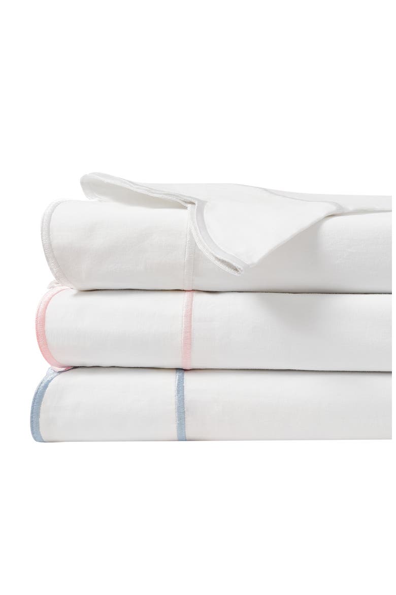 Scallop Frame 300 Thread Count Sheet Set, Alternate, color, WHITE