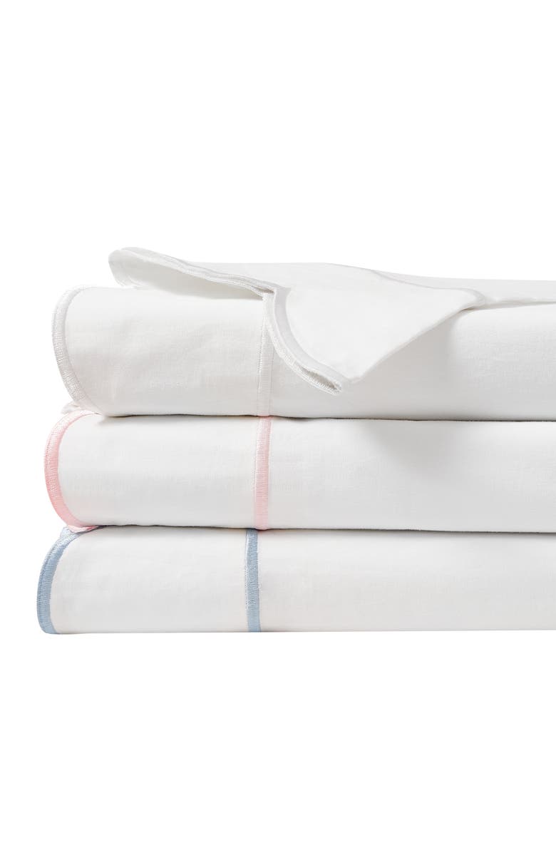 MELANGE HOME Scallop Frame 300 Thread Count Sheet Set, Alternate, color, White