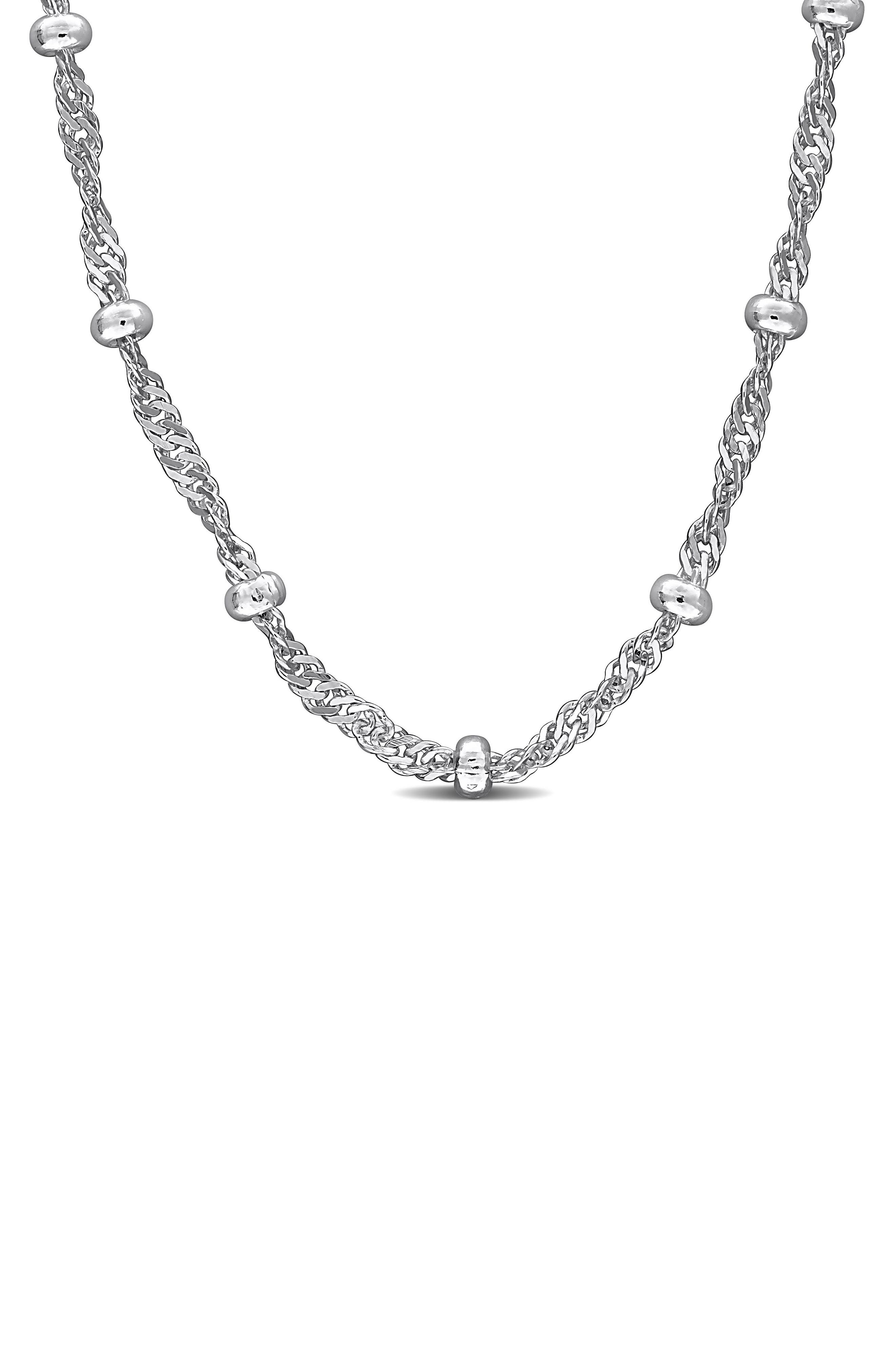 Saturno Bead Station Necklace, 2.8mm