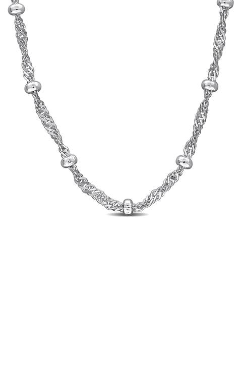 Saturno Bead Station Necklace, 2.8mm