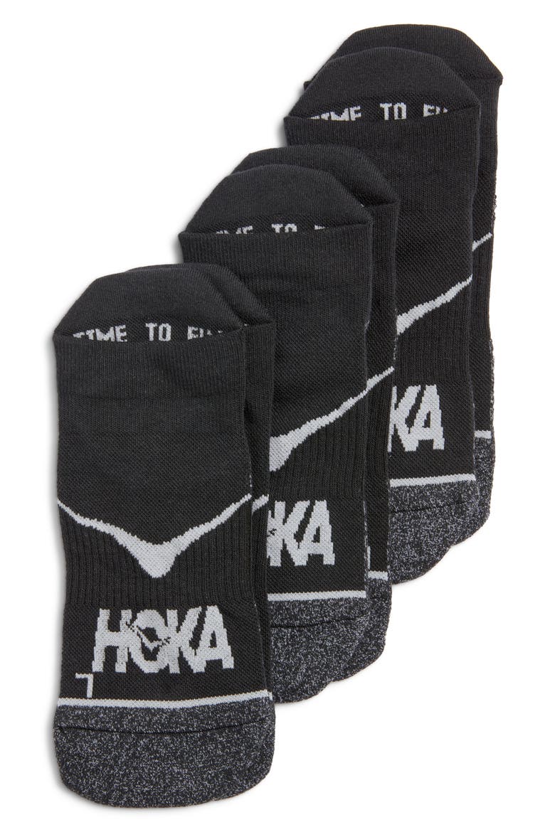 Run Assorted 3-Pack No-Show Socks, Main, color, BLACK / BLACK / BLACK