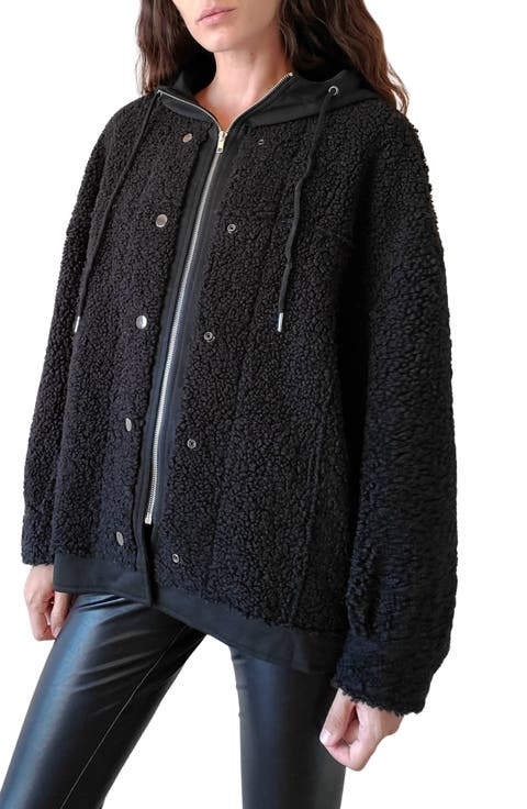 Indie Faux Shearling Hooded Jacket