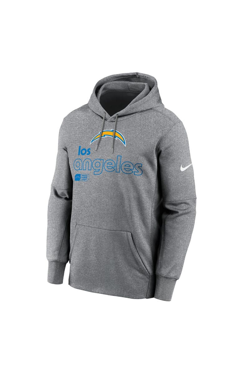 Nike Men's Nike Heather Gray Los Angeles Chargers Performance Pullover Hoodie, Alternate, color, 