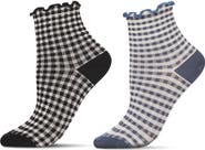 MeMoi Gingham Assorted 2-Pack Ankle Socks