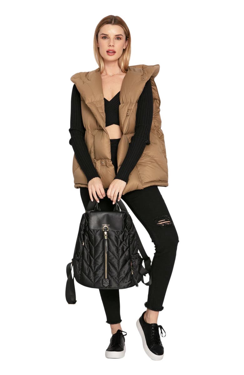 Belle & Bloom Over My Head Hooded Puffer Vest, Alternate, color, Khaki