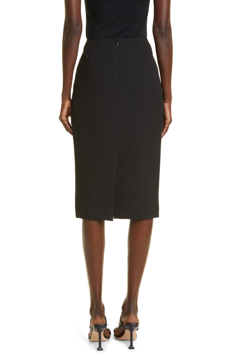 St. John Collection Stretch Crepe Skirt, Alternate, color, Black