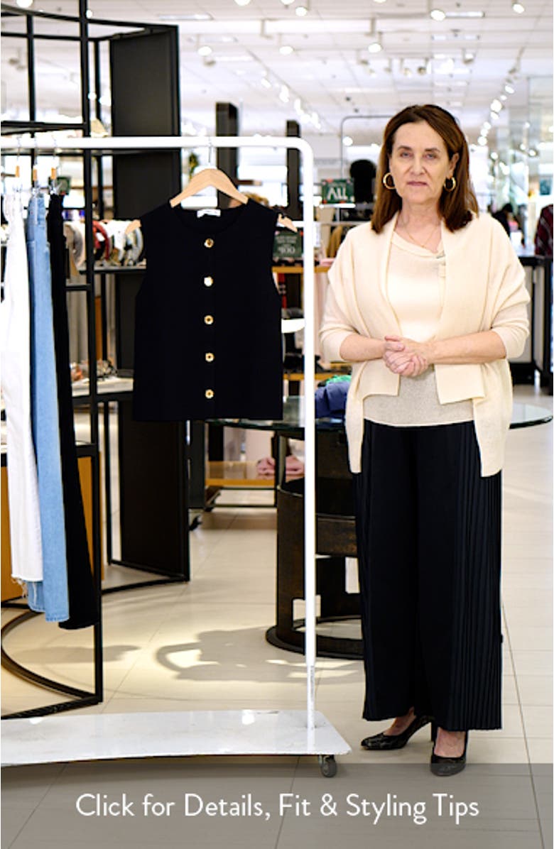 Button Front Fine Knit Vest, sales video thumbnail