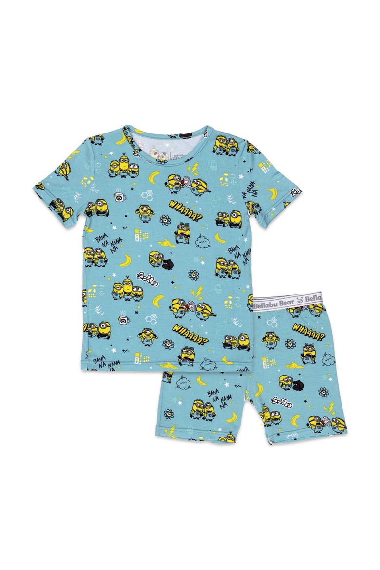 Minions Banana Kids 2-Piece Short Sleeve & Shorts Pajama Set, Main, color, Minions Banana