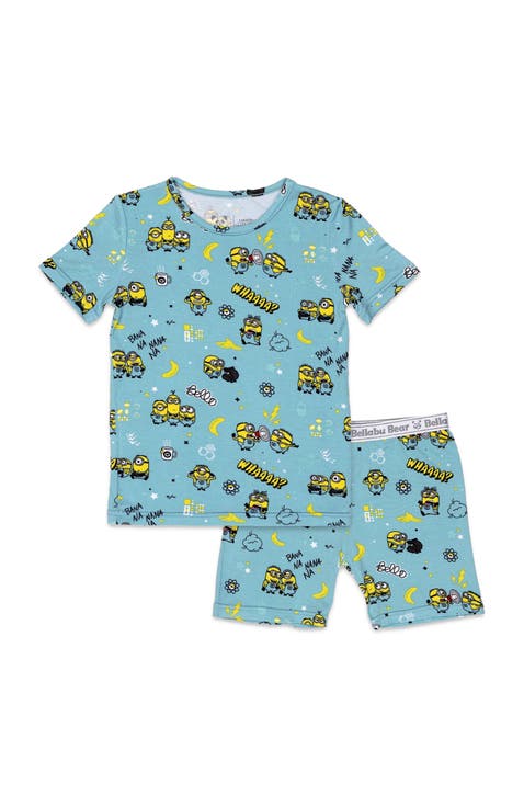 Minions Banana Kids 2-Piece Short Sleeve & Shorts Pajama Set