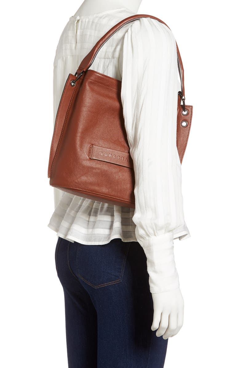 Longchamp 3D Leather Crossbody Hobo, Alternate, color,