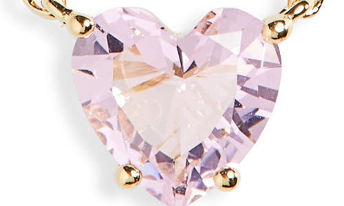 Shop Nadri Heart Pendant Necklace In Gold/light Pink