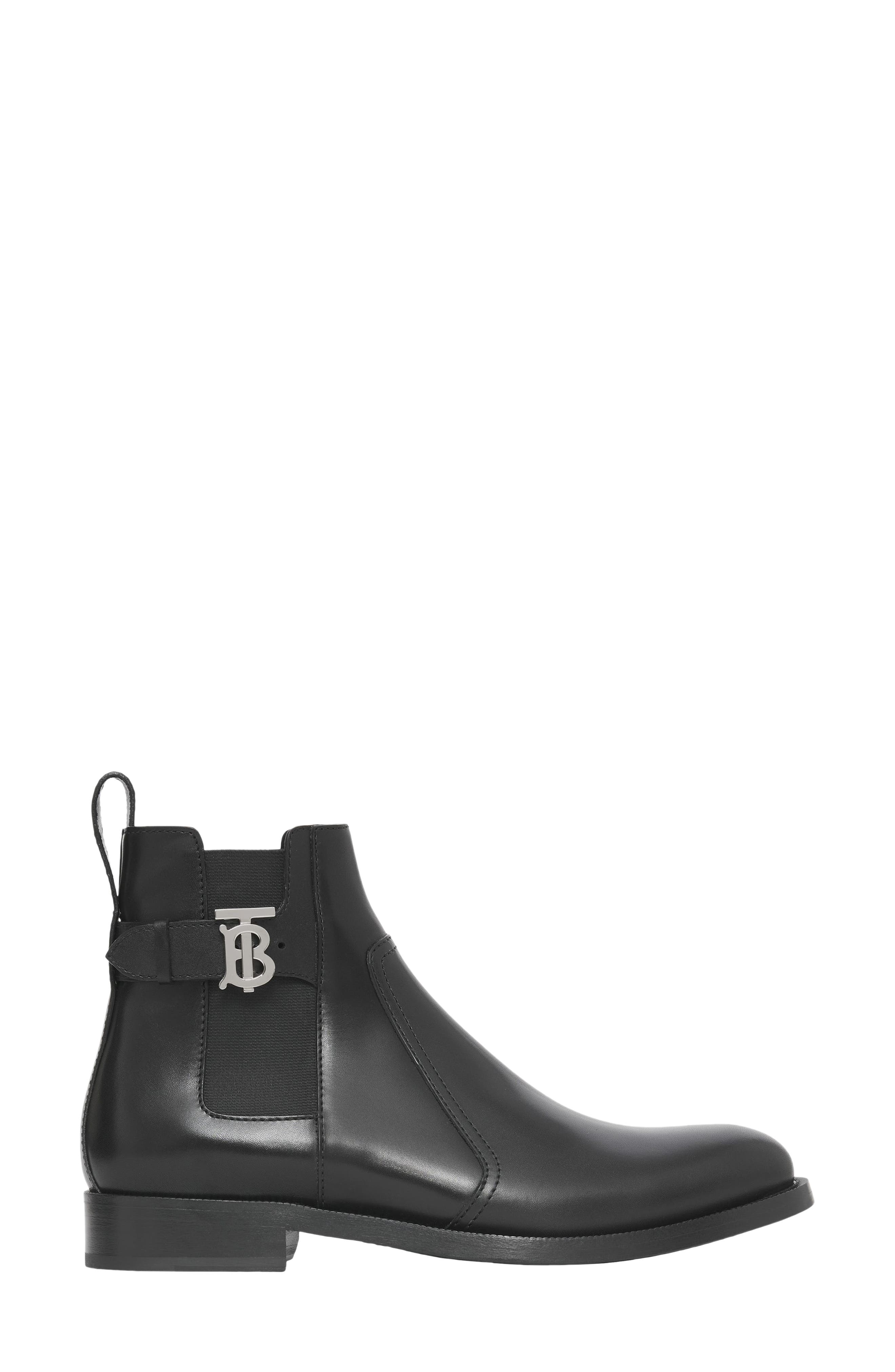 Burberry Luke TB Monogram Buckle Leather Chelsea Boot, Alternate, color, 