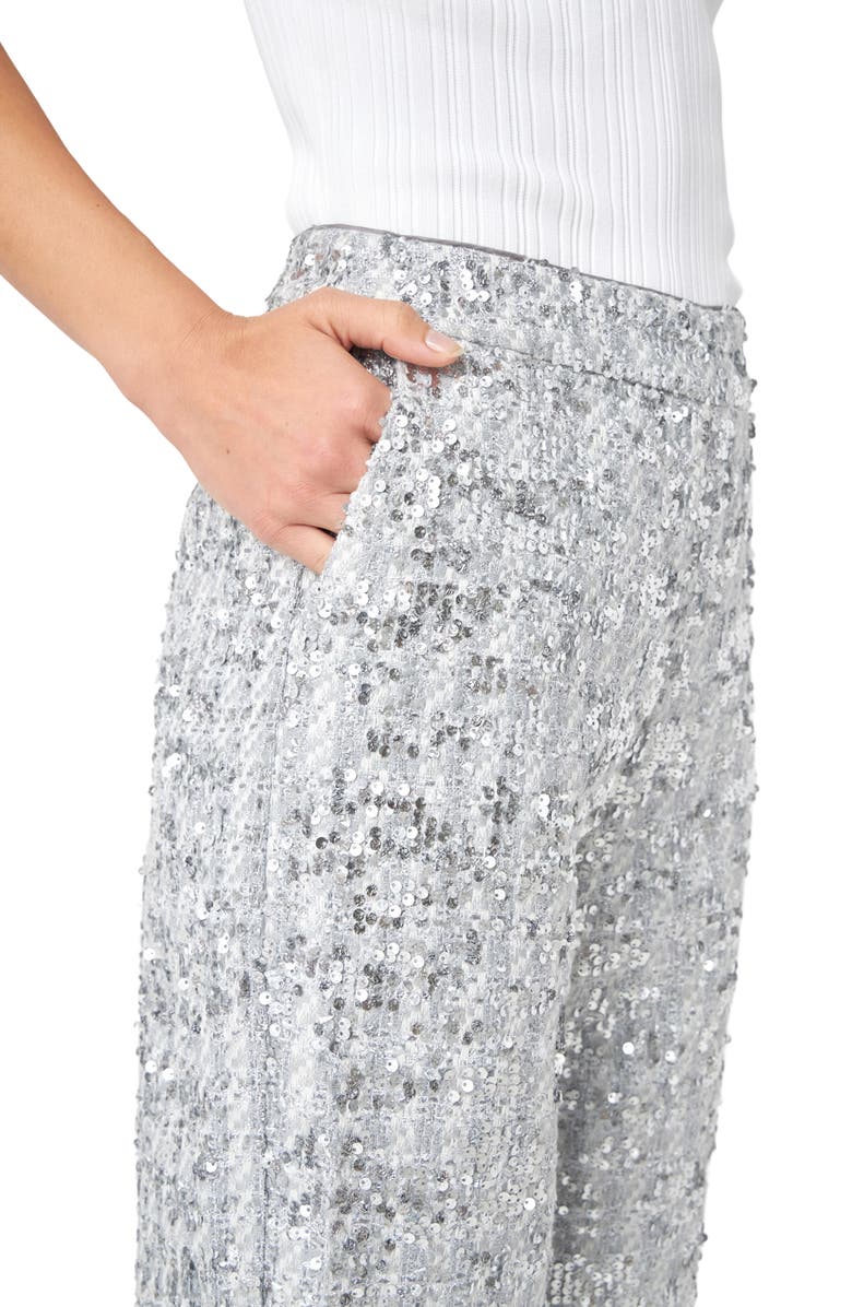 English Factory Sequin Tweed Culottes, Alternate, color, 