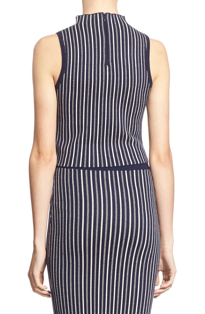 ASTR the Label ASTR Mock Neck Stripe Sweater Crop Top, Alternate, color, 