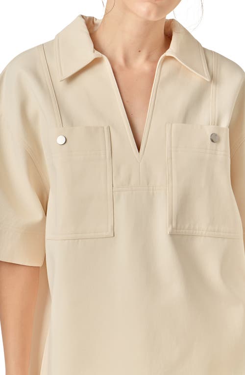 English Factory Collar Oversize Cotton Top In White