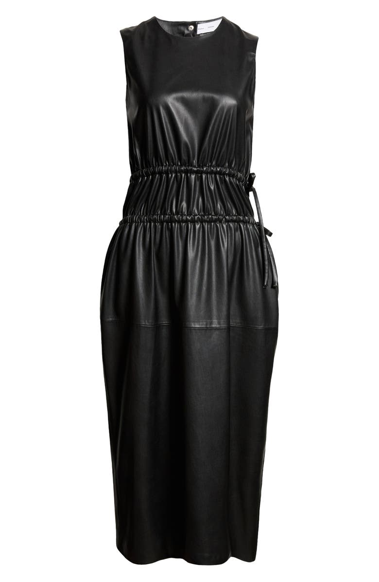 Proenza Schouler White Label Faux Leather Sleeveless Dress, Alternate, color, 