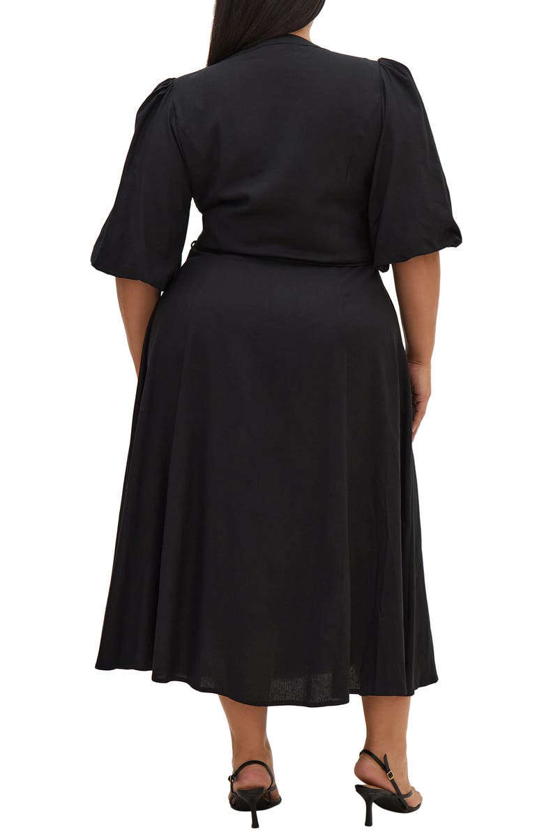 City Chic Dahlia Puff Sleeve Midi Dress, Alternate, color, 