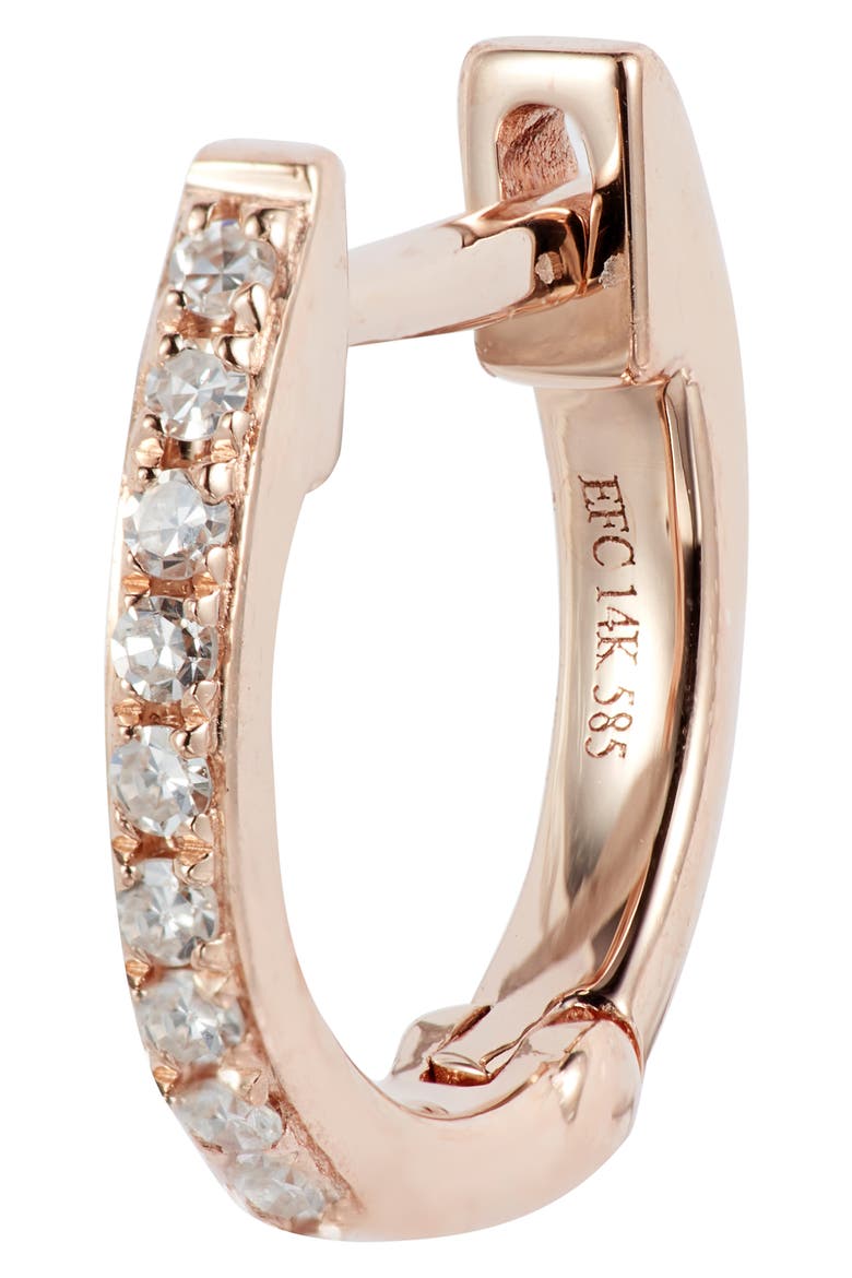 Mini Diamond Hoop Earrings, Alternate, color, ROSE GOLD